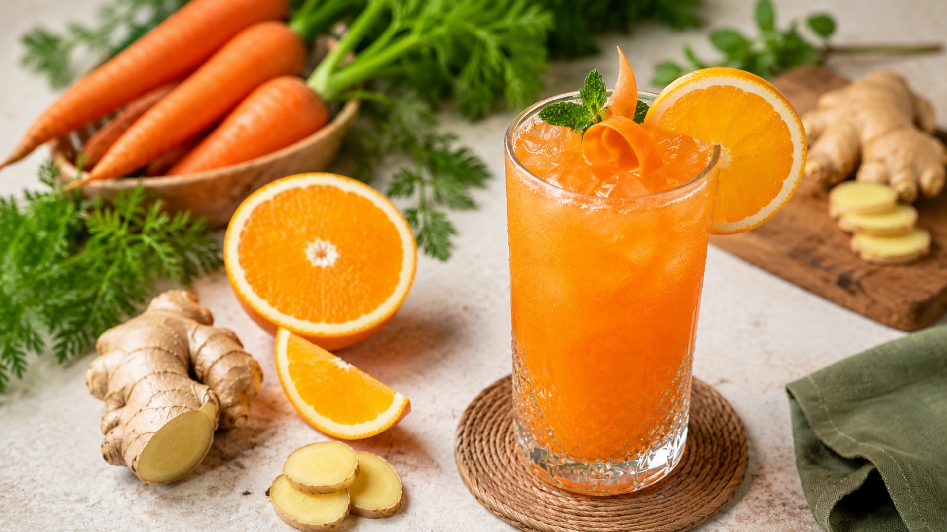 Carrot Ginger Orange Mocktail Recipe